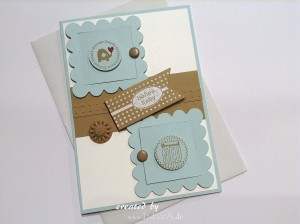 Babykarte für Junge mit Fenster - hellblau